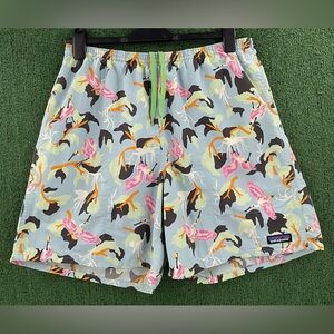 Patagonia Baggies Flying Cranes Birds Of Paradise Lined Shorts Men’s Size Large